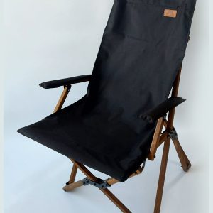 siyah kılıflı kollu katlanır sandalye